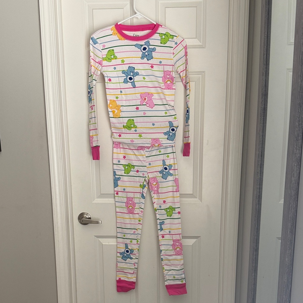 Care Bears Kids Pink and White Pajama Top and Bottom SET